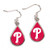 Philadelphia Phillies Earrings Tear Drop Style - Special Order