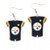 Pittsburgh Steelers Earrings Jersey Style - Special Order