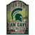 Michigan State Spartans Sign 11x17 Wood Fan Cave Design - Special Order