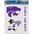 Kansas State Wildcats Decal Multi Use Fan 3 Pack Special Order