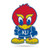 Kansas Jayhawks Pennant Shape Cut Mascot Design