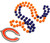 Chicago Bears Beads with Medallion Mardi Gras Style