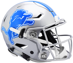 DETROIT LIONS NFL Full Size Replica Football Helmet Silver Blue Adult  Plastic