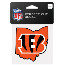 Cincinnati Bengals State Shape Set Of Two 4 x 4 Perfect Cut Decals