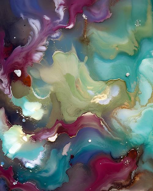 Eclectic Abstract 65 layered abstract wall statement with vivid hues