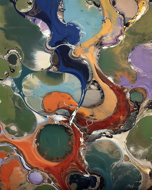 Eclectic Abstract 69 contemporary abstract canvas with energetic brushwork