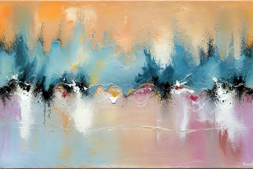 Eclectic Abstract 102 layered expressive abstract canvas
