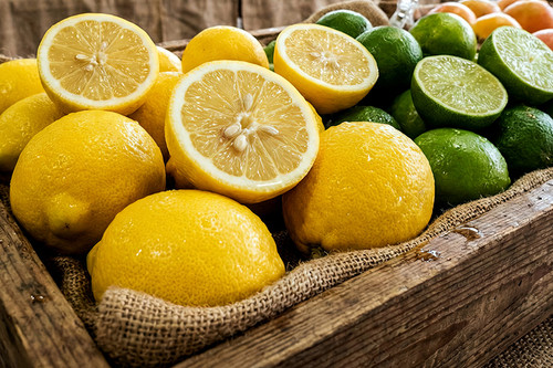 Cut lemons and limes food photography wall art