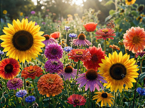 Flower Photography 17 colorful flowers with sunflower statement art for offices