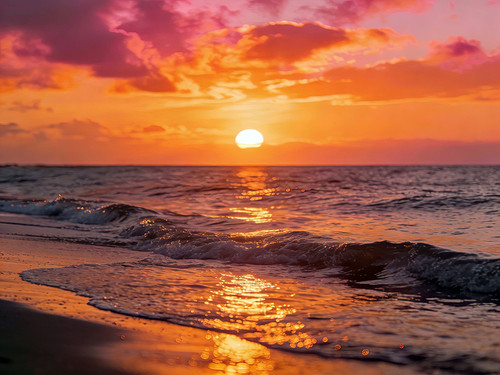 Water 23 ocean photography with sunset reflections on vast waters, corporate wall art for offices, hotels, and healthcare interiors.