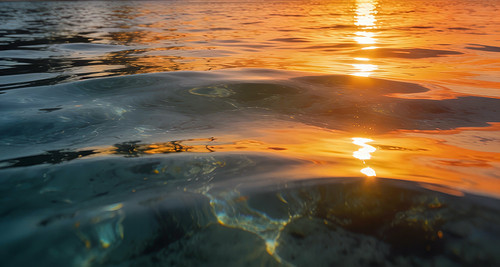 Water 25 sea photography with sunlight reflected on calm water, corporate wall art for offices and hospitality spaces.