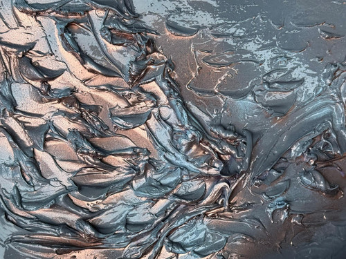 Copper Sea 01 abstract ocean artwork with metallic copper accents