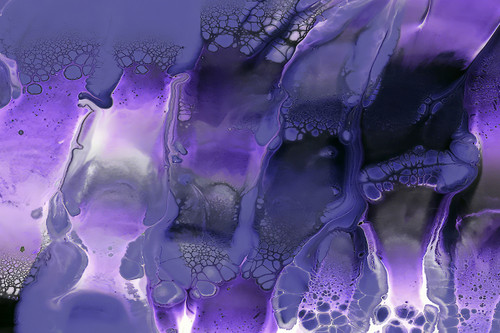 Sea Scape Bubbles 1D modern abstract sea canvas with fluid bubble detail