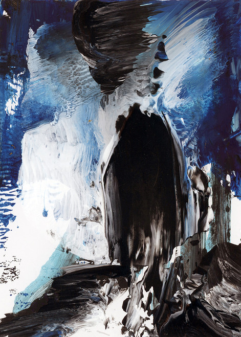 Sea Scape 3 abstract coastal painting with expressive movement