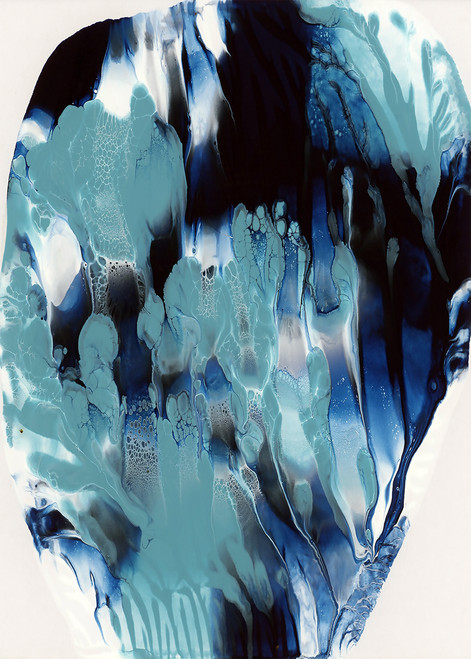 Sea Scape 4 modern abstract ocean artwork with layered color flow