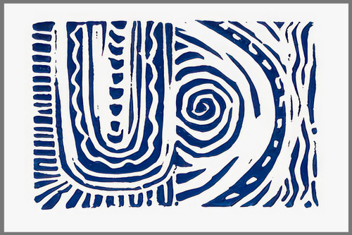 Sophisticated two blue dimensional art for luxury hotel interiors