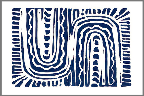 Clean blue minimalist painting for conference rooms and executive suites