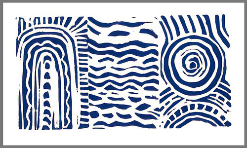 Blue abstract geometric monochromatic artwork from Carve collection