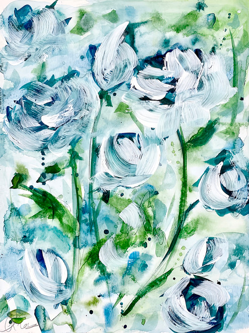 Contemporary Florals 19 contemporary floral canvas with bold tonal contrast