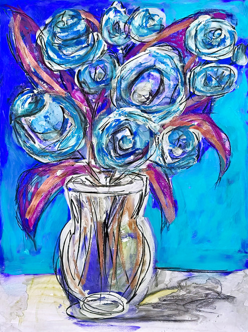 Contemporary Florals 57 playful contemporary floral painting with soft pastels