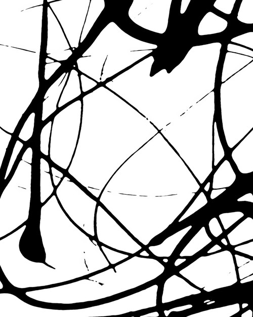 Drip Painting 4 high contrast drip canvas with fluid composition