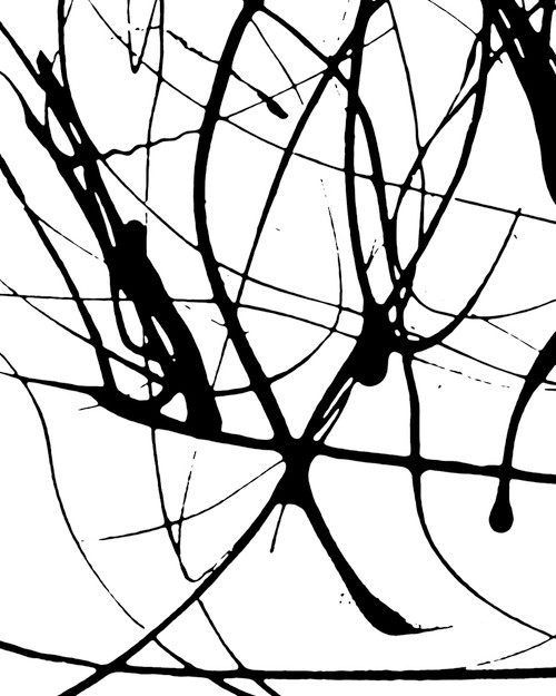 Drip Painting 18 black and white abstract drip composition
