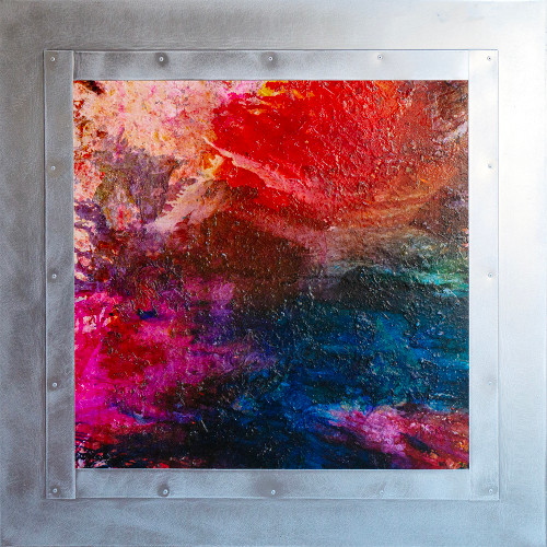 33x32 panel with custom metal frame
