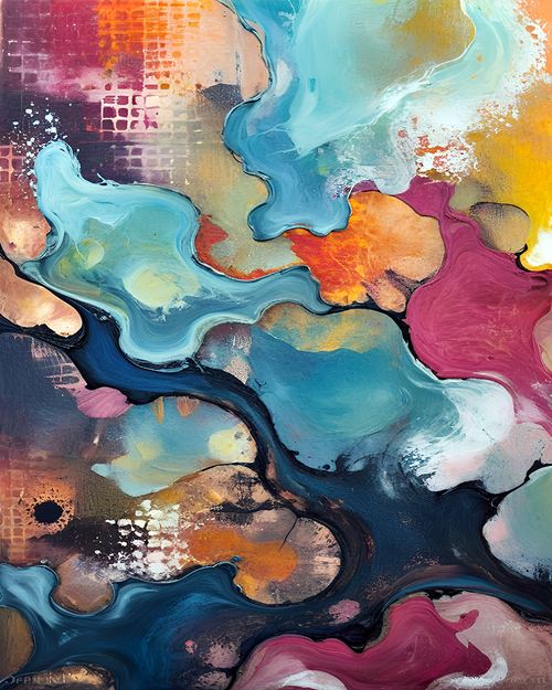 Eclectic Abstract 2 expressive abstract canvas with vibrant color contrast