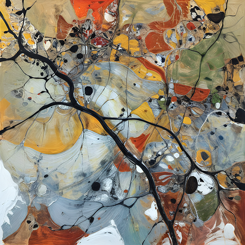 Eclectic Abstract 19 vibrant abstract canvas with fluid brush movement