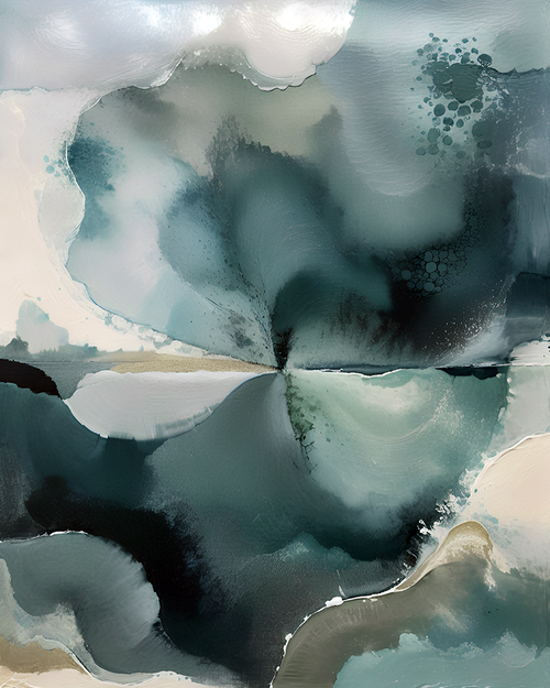 Eclectic Abstract 21 energetic abstract painting with mixed techniques