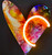 Mini Yellow Heart neon fine art sculpture with Italian glass neon forming a glowing yellow heart, contemporary statement artwork for corporate and hospitality interiors
