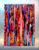 Party Favors vibrant abstract mixed media artwork on metal with colorful shapes and playful layered textures