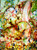 Srping Sprung abstract mixed media artwork on metal inspired by seasonal renewal with vibrant organic forms