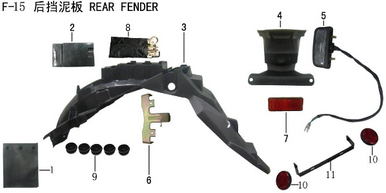Lifan Kpr200 License plate light combination(Image #05)