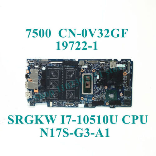 Cn-0V32Gf 0V32Gf 19722-1 For Dell 7500 I7-10510U Laptop Motherboard Tested Good