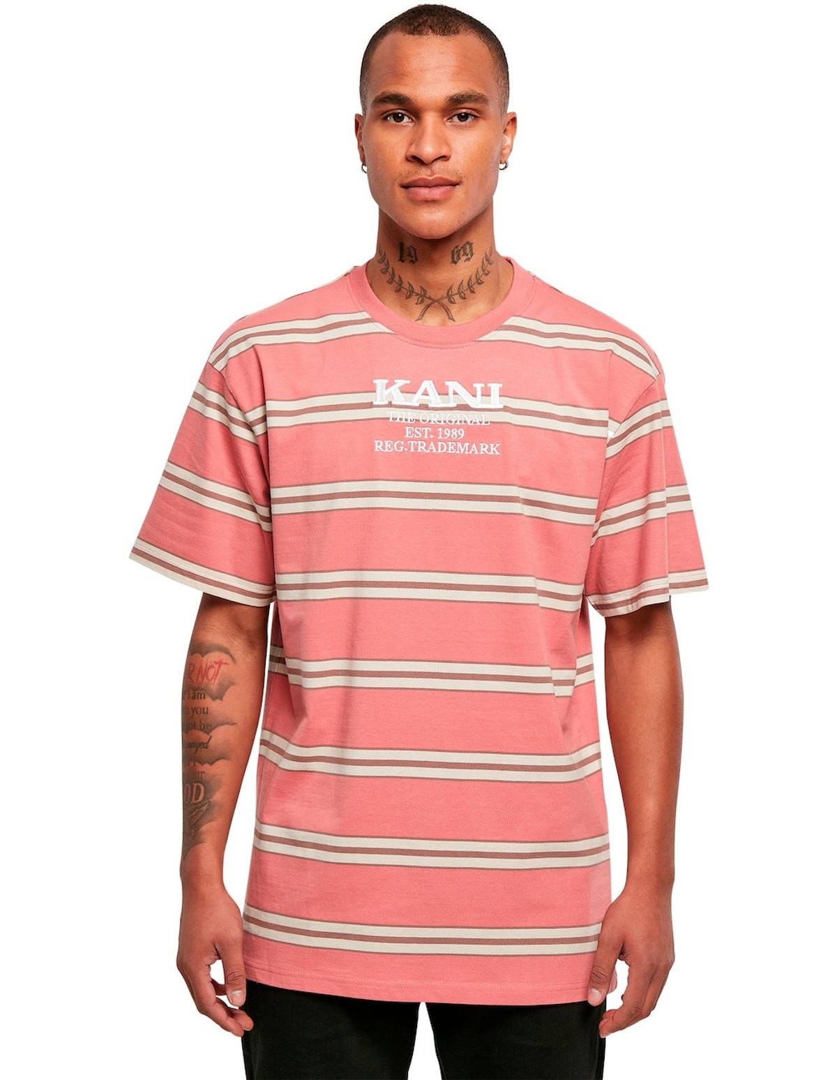 Karl Kani Retro Stripe Tee Rose The DOM