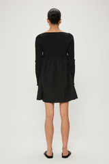 Full Form Shirred Babydoll Dress | Black