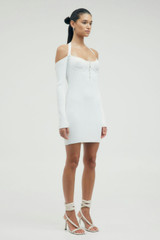 Hooked In Knit Halter Mini | Off White