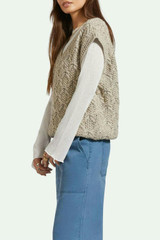 Lafayette Oversized Sweater Vest - Marled Beige