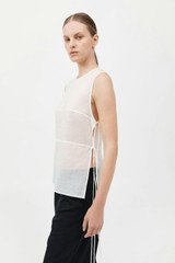 Semi Sheer Patchwork Top - Salt