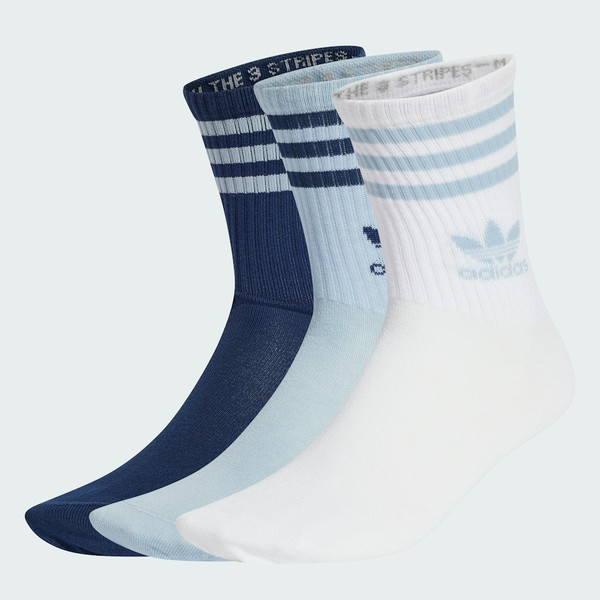 Mid Cut Crew Socks Pairs Unisex Wonder Blue