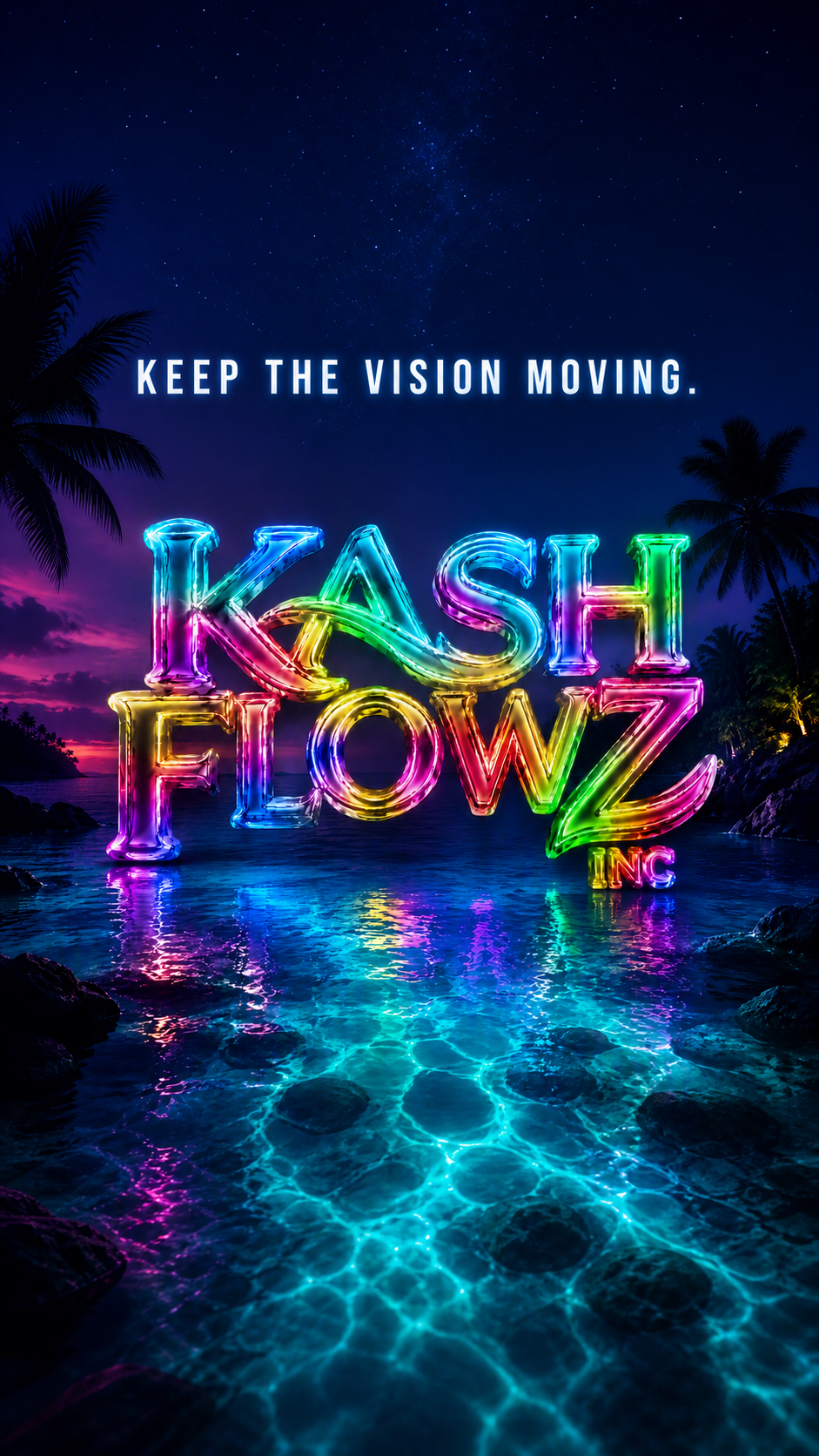 KASH FLOWZ INC tropical neon brand artwork