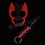 My Zombie Bodyguard Self-Defense Key Chain RED-BLACK STRIPES.