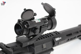 Elevated Mount  Dual Color, Dot-Reticle Optical Sight with GREEN LASER