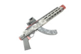 "BATTLE WORN" PEWTER/HABANERO RED CERAKOTE w/ LASER ETCHED HONEY COMB PATTERN -RUGER 10/22 RIFLE CHASSIS SYSTEM-3 PIECE