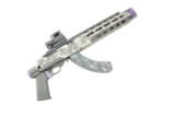 "BATTLE WORN" PEWTER/BRIGHT PURPLE CERAKOTE w/ LASER ETCHED HONEY COMB PATTERN -RUGER 10/22 RIFLE CHASSIS SYSTEM-3 PIECE