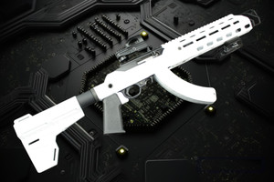 "STORM TROOPER WHITE" 10/22 CHARGER PISTOL CHASSIS -3 PIECE, FULL THROAT BRAKE
