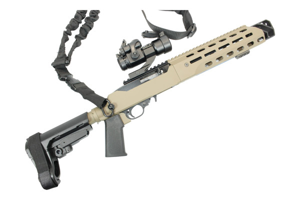 FLAT DARK EARTH CERAKOTE-RUGER 10/22 CHARGER PISTOL in JÄGER KONVERTER Chassis