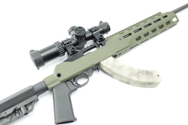 OLIVE DRAB CERAKOTE-RUGER 10/22 RIFLE in JÄGER KONVERTER Chassis
