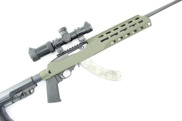 OLIVE DRAB CERAKOTE-RUGER 10/22 RIFLE in JÄGER KONVERTER Chassis